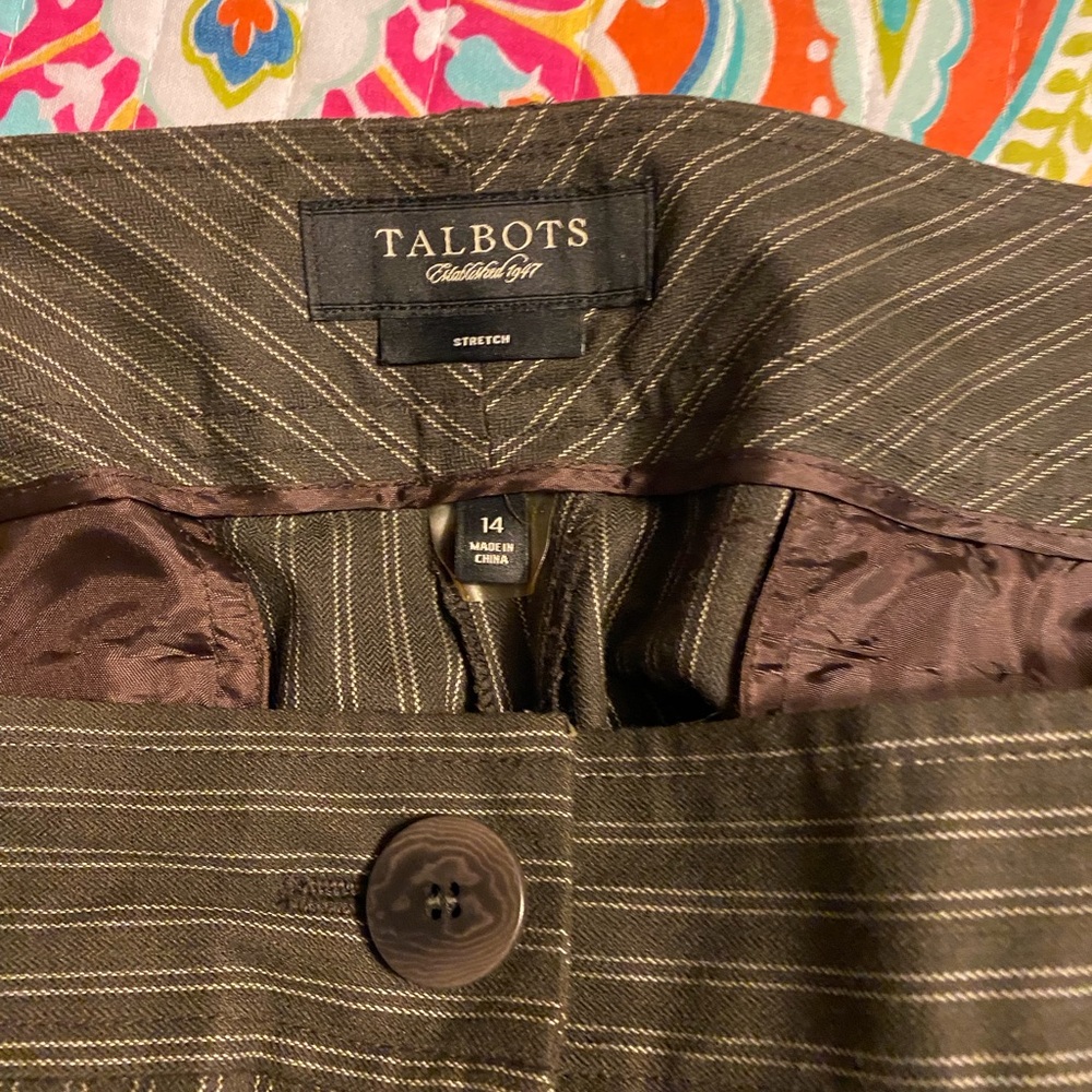 Talbots Brown Pinstripe Skirt